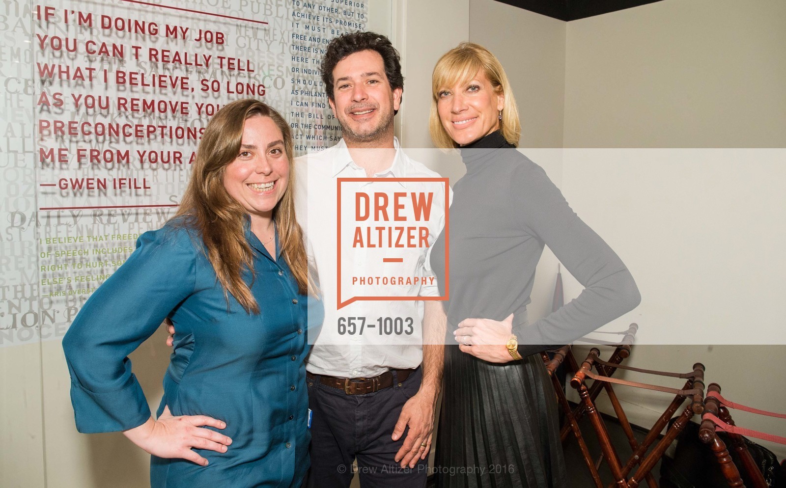 Angelina Mondavi, Rob Mondavi, Janet Reilly, Credo Restaurant Fourth Leaf Wines Media Event, Credo. 360 Pine St, March 3rd, 2016, Photo #657-1003 Angelina Mondavi, Rob Mondavi, Janet Reilly, Photo #657-1003