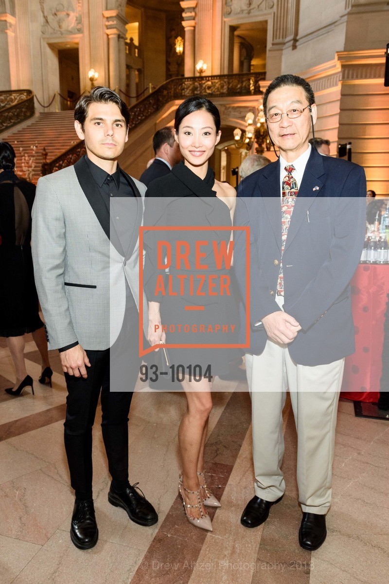 Ryan Strongin, Wanting Zhao, Yu Wu, ArtCare Awards Benefit 2018 Honoring Yuan Yuan Tan and Rena Bransten, San Francisco City Hall. 1 Dr. Carlton B. Goodlett Place, April 9th, 2018, Photo #93-10104 Ryan Strongin, Wanting Zhao, Yu Wu, Photo #93-10104