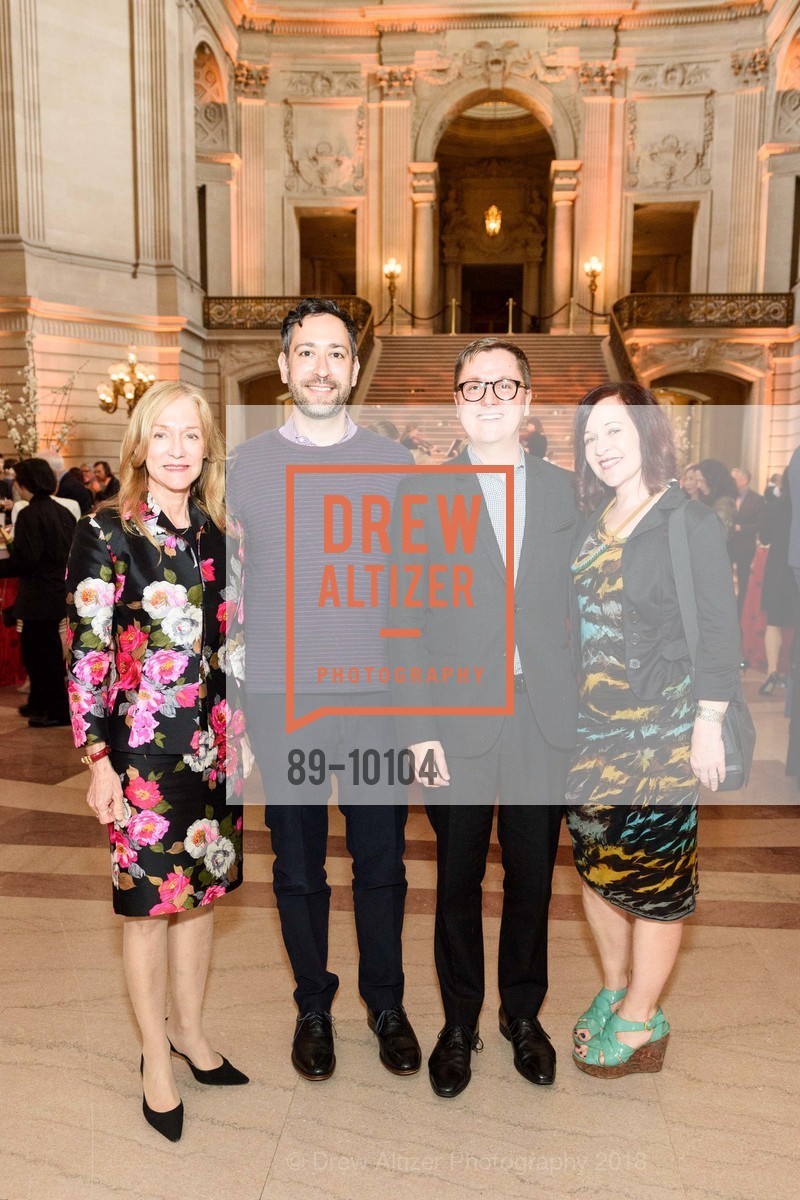 Jill Manton, Seth Goldstein, Tom DeCaigny, Deborah Cullinan, ArtCare Awards Benefit 2018 Honoring Yuan Yuan Tan and Rena Bransten, San Francisco City Hall. 1 Dr. Carlton B. Goodlett Place, April 9th, 2018, Photo #89-10104 Jill Manton, Seth Goldstein, Tom DeCaigny, Deborah Cullinan, Photo #89-10104