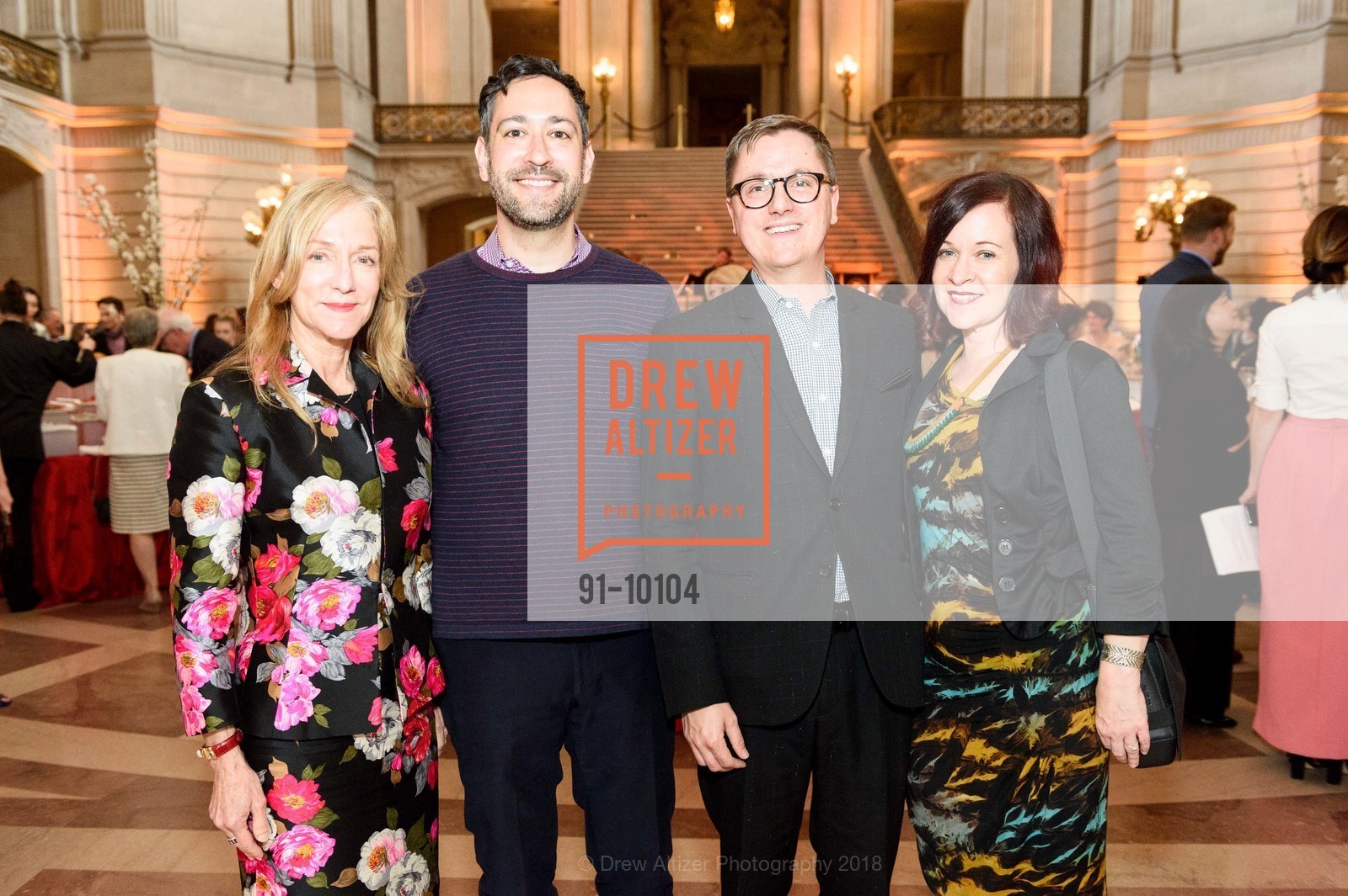 Jill Manton, Seth Goldstein, Tom DeCaigny, Deborah Cullinan, ArtCare Awards Benefit 2018 Honoring Yuan Yuan Tan and Rena Bransten, San Francisco City Hall. 1 Dr. Carlton B. Goodlett Place, April 9th, 2018, Photo #91-10104 Jill Manton, Seth Goldstein, Tom DeCaigny, Deborah Cullinan, Photo #91-10104