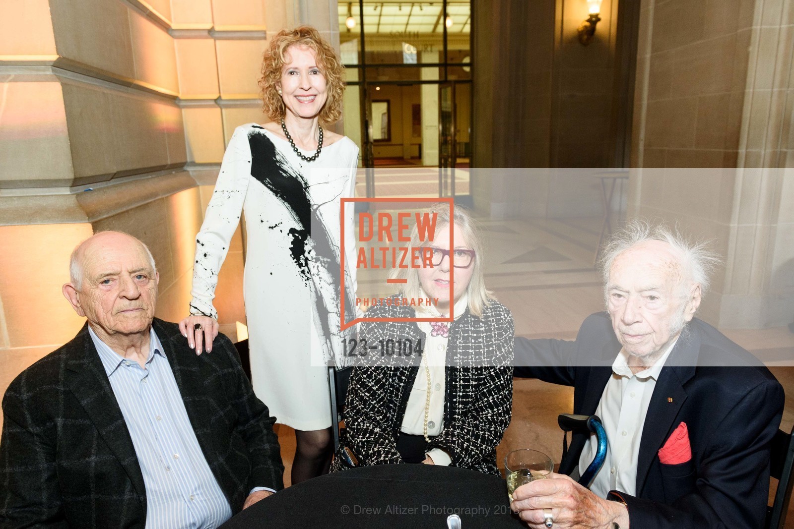 Brian Wall, Anna Selz, Sue Kubly, Peter Selz, ArtCare Awards Benefit 2018 Honoring Yuan Yuan Tan and Rena Bransten, San Francisco City Hall. 1 Dr. Carlton B. Goodlett Place, April 9th, 2018, Photo #123-10104 Brian Wall, Anna Selz, Sue Kubly, Peter Selz, Photo #123-10104