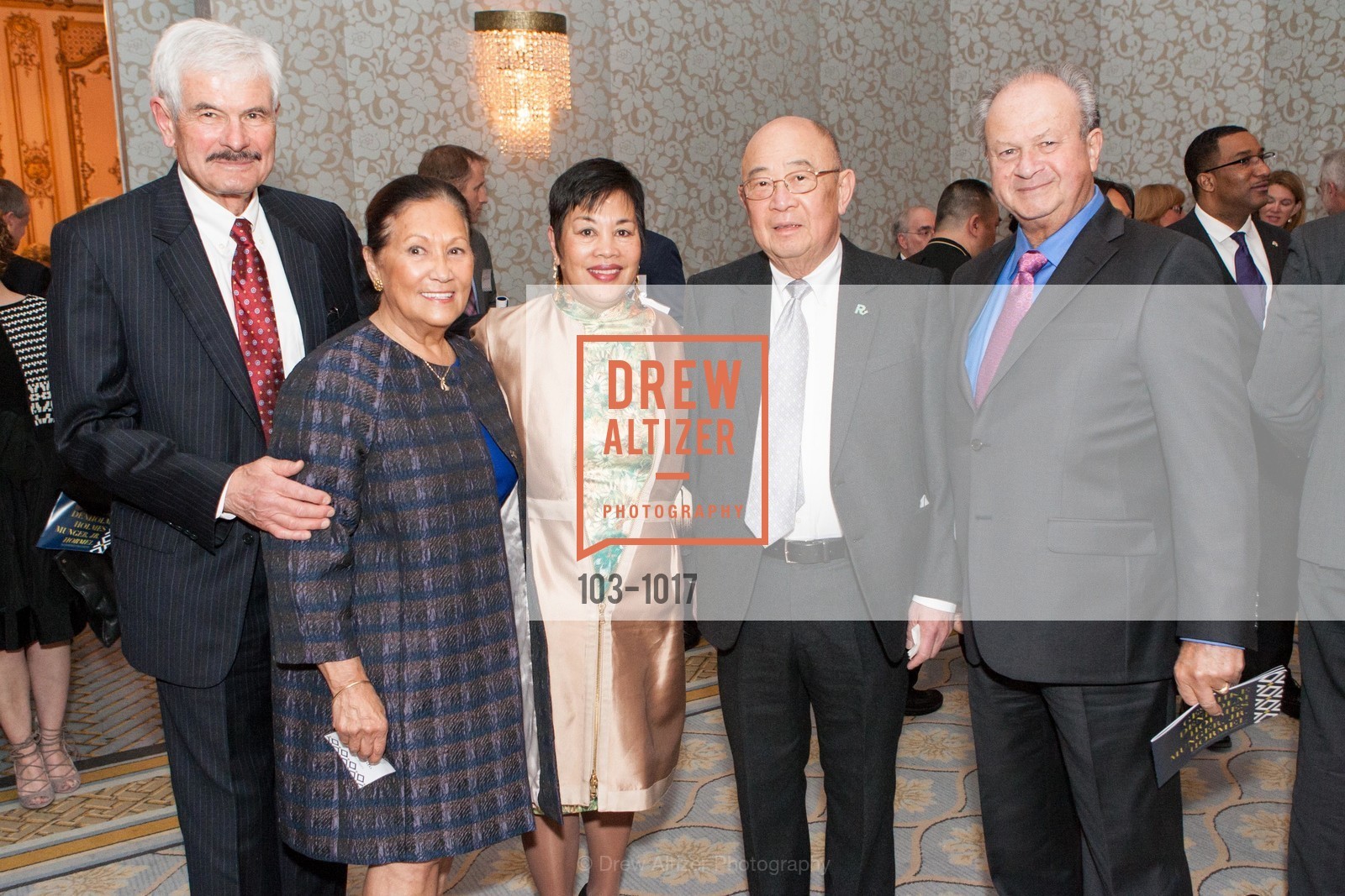 Victor Revenko, Maryles Casto, Evelyn Dilsaver, Dennis Wu, Richard Rubin, The Distinguished Citizen Award Gala hosted by The Commonwealth Club of California, Merchents Exchange and Julia Morgan Ballroom, Julia Morgan Ballroom, Photo #103-1017 Victor Revenko, Maryles Casto, Evelyn Dilsaver, Dennis Wu, Richard Rubin, Photo #103-1017