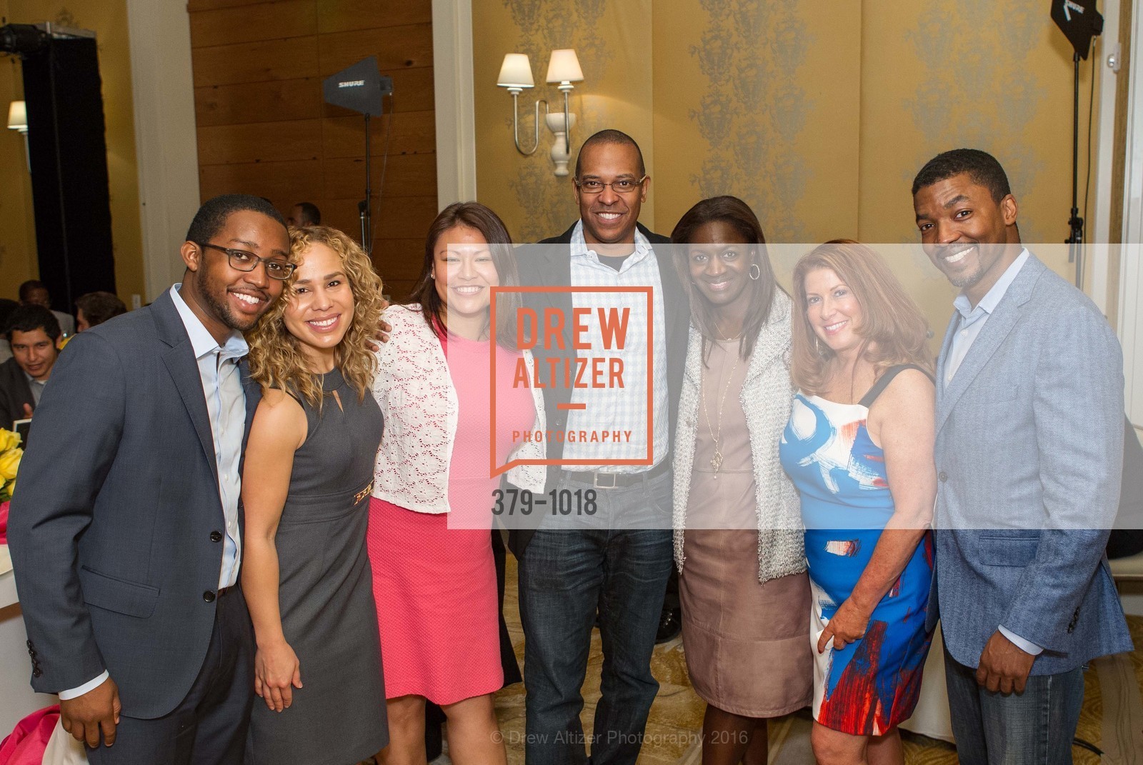 Brian Dixon, Mandela Schumacher Hodge, Sam Jones, Richelle Parham, Andrea Hoffman, Denmark West, 2016 Culture Shifting Awards, Rosewood Sand Hill. 2825 Sand Hill Road, Menlo Park 94025, March 20th, 2016, Photo #379-1018 Brian Dixon, Mandela Schumacher Hodge, Sam Jones, Richelle Parham, Andrea Hoffman, Denmark West, Photo #379-1018