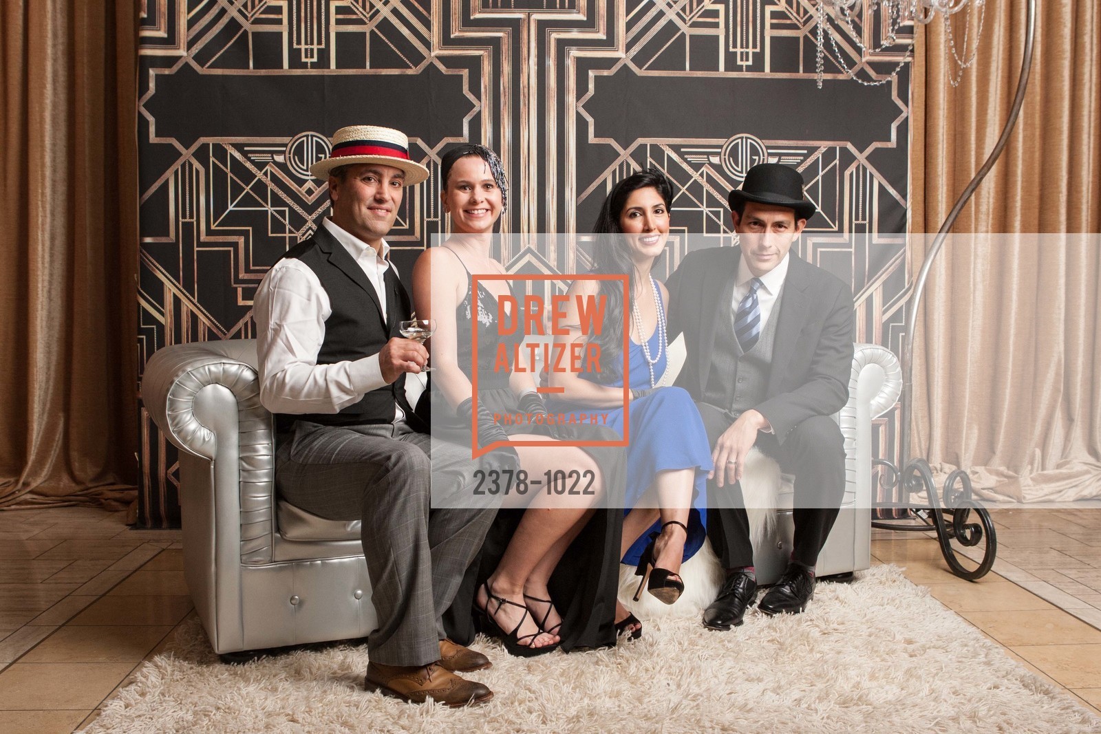 Marco Abundo, Kelly Kramer, Shadi Vaziri, Robert Murillo, The Green Gatsby Presented by Global Green, The Bently Reserve. 301 Battery St, October 11th, 2013, Photo #2378-1022 Marco Abundo, Kelly Kramer, Shadi Vaziri, Robert Murillo, Photo #2378-1022