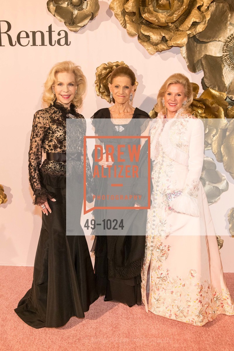 Lynn Wyatt, Annette De la Renta, Dede Wilsey, Oscar de la Renta Benefit Gala, de Young Museum. 50 Hagiwara Tea Garden Drive, Photo #49-1024 Lynn Wyatt, Annette De la Renta, Dede Wilsey, Photo #49-1024