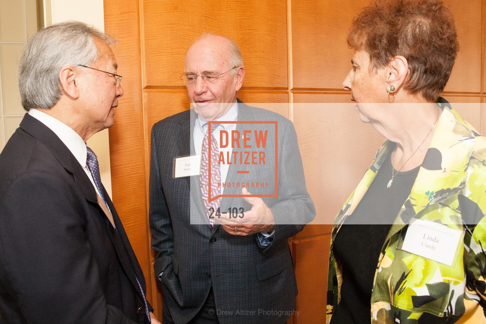 Tom Malloy, Linda Claridy, Kevin Leong, USF's Women in Leadership & Philanthropy Luncheon, Four Seasons. 757 Market St, San Francisco, CA, May 14th, 2015,Drew Altizer, Drew Altizer Photography, full-service agency, private events, San Francisco photographer, photographer california