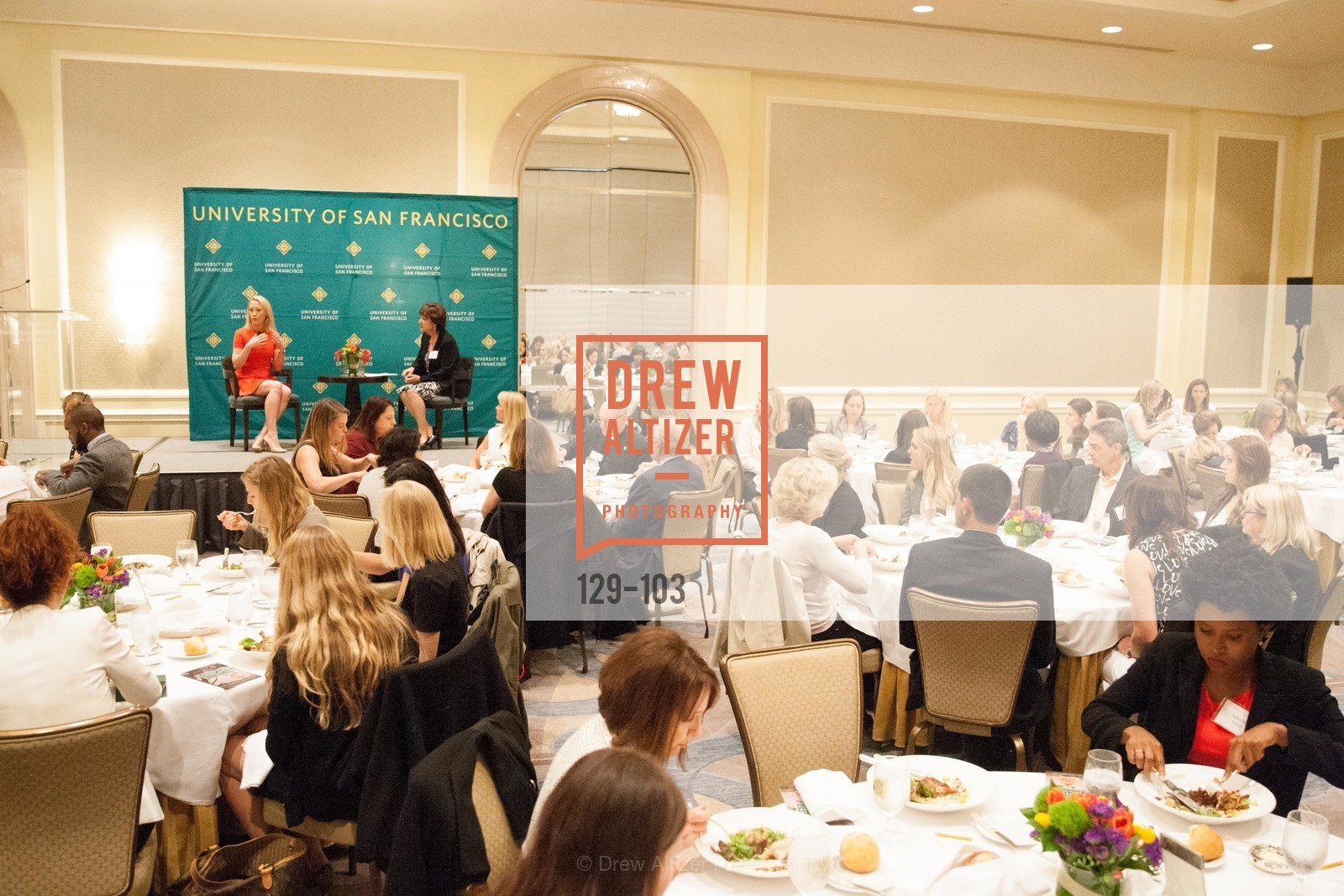 Julia Hartz, Rose Guibault, USF's Women in Leadership & Philanthropy Luncheon, Four Seasons. 757 Market St, San Francisco, CA, May 14th, 2015