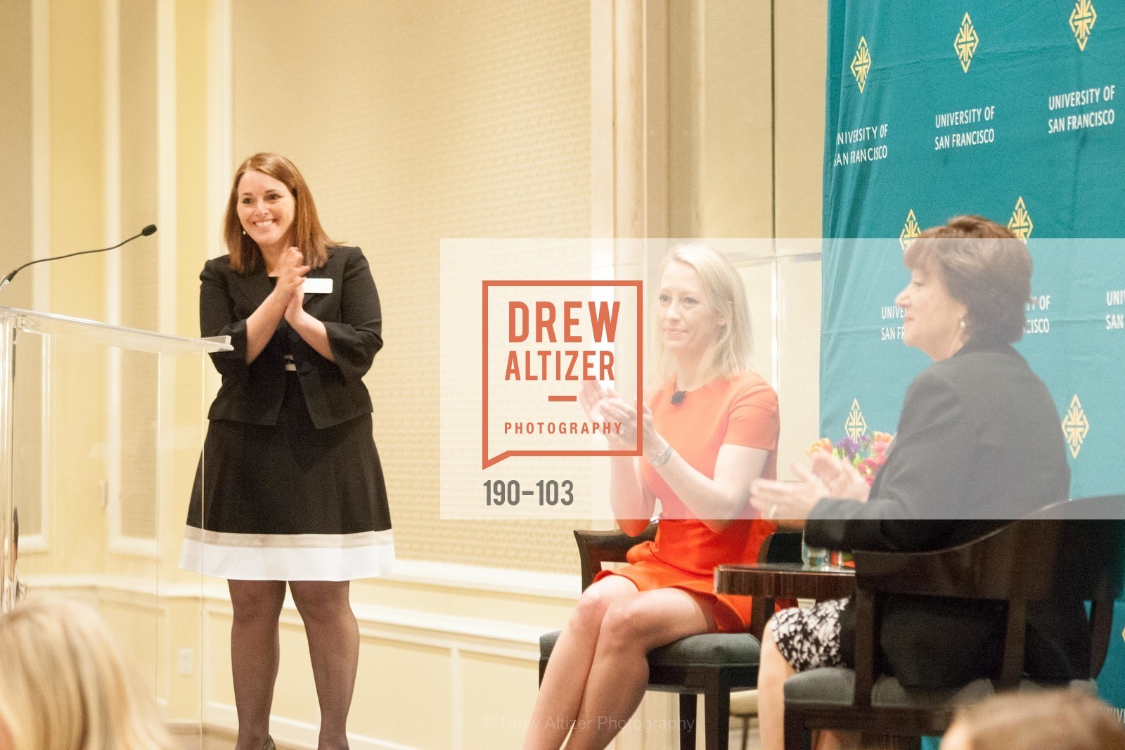 Leslie Theodore, Julia Hartz, Rose Guibault, USF's Women in Leadership & Philanthropy Luncheon, Four Seasons. 757 Market St, San Francisco, CA, May 14th, 2015,Drew Altizer, Drew Altizer Photography, full-service agency, private events, San Francisco photographer, photographer california