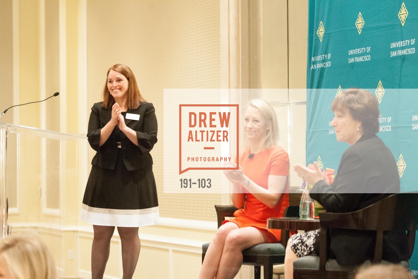 Leslie Theodore, Julia Hartz, Rose Guibault, USF's Women in Leadership & Philanthropy Luncheon, Four Seasons. 757 Market St, San Francisco, CA, May 14th, 2015,Drew Altizer, Drew Altizer Photography, full-service agency, private events, San Francisco photographer, photographer california