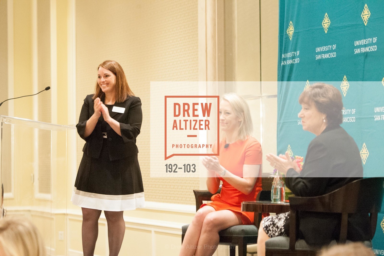 Leslie Theodore, Julia Hartz, Rose Guibault, USF's Women in Leadership & Philanthropy Luncheon, Four Seasons. 757 Market St, San Francisco, CA, May 14th, 2015,Drew Altizer, Drew Altizer Photography, full-service agency, private events, San Francisco photographer, photographer california