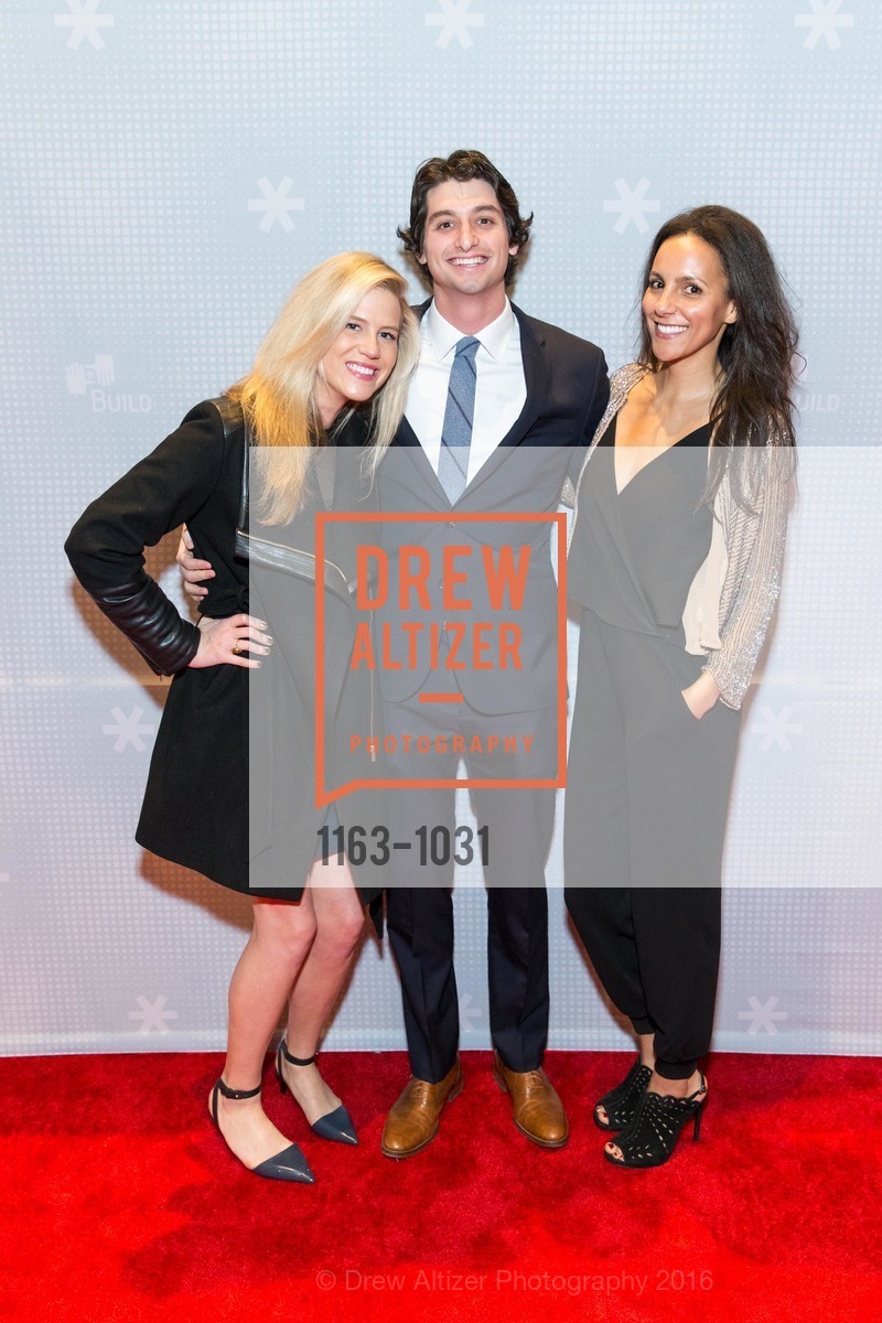 Catherine Ferdon, Jeff Kolovson, Alicia Burt, The BUILD Gala, Pier 27. Pier 27, March 12th, 2016, Photo #1163-1031 Catherine Ferdon, Jeff Kolovson, Alicia Burt, Photo #1163-1031