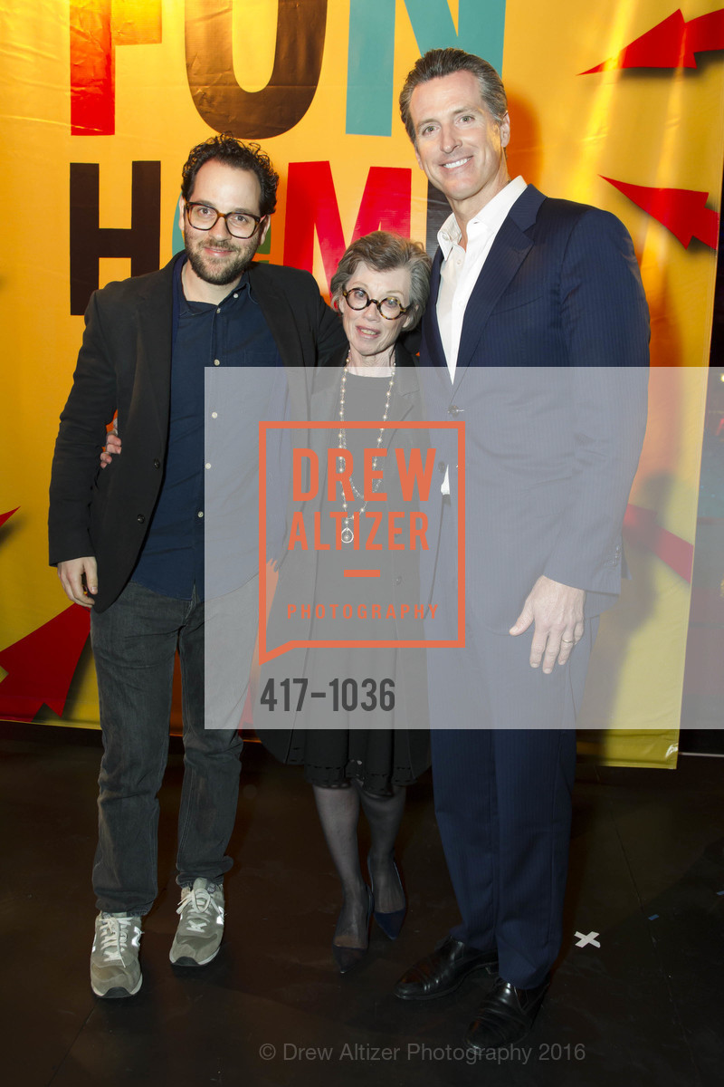 Sam Gold, Carol Shorenstein Hays, Gavin Newsom, The Curran announces "Fun Home" as first production to open in 2017, Curan Theater, 445 Geary Blvd, March 14th, 2016, Photo #417-1036 Sam Gold, Carol Shorenstein Hays, Gavin Newsom, Photo #417-1036