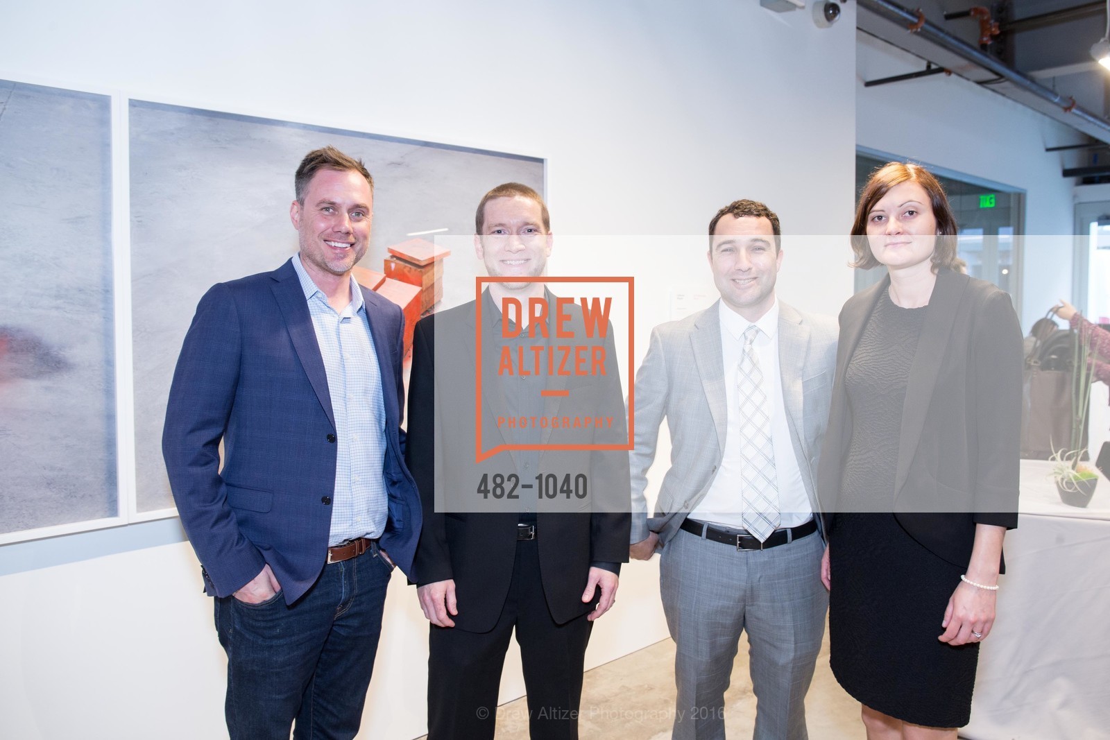 Aaron Holm, Nathan Dunn, John Shinn, Maria Guziak, Minnesota Street Project Opening Party, 1275 Minnesota Street. 1275 Minnesota Street, March 17th, 2016, Photo #482-1040 Aaron Holm, Nathan Dunn, John Shinn, Maria Guziak, Photo #482-1040