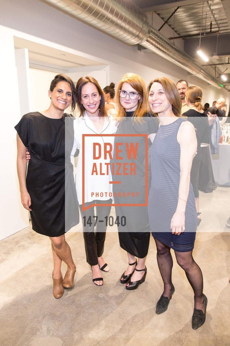 Francesca Sonara, Courtney Kass, Julie Casemore, Lisa Blatt, Minnesota Street Project Opening Party, 1275 Minnesota Street. 1275 Minnesota Street, March 17th, 2016, Photo #147-1040 Francesca Sonara, Courtney Kass, Julie Casemore, Lisa Blatt, Photo #147-1040