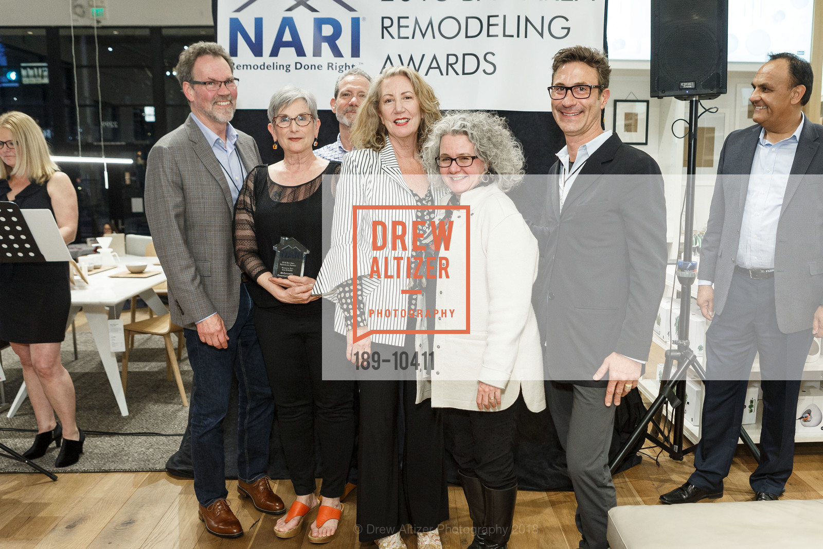 Kit Mott, Gary LaMusga, Christy Jobe, Claire Day, Frank Davii, NARI Bay Area Remodeling Awards, EQ3. 2299 Alameda St, April 11th, 2018,Drew Altizer, Drew Altizer Photography, full-service agency, private events, San Francisco photographer, photographer california