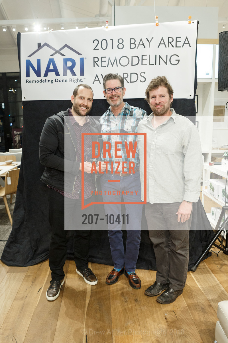 Brandon Podesta, Steve Shank, Brian van Runkle, NARI Bay Area Remodeling Awards, EQ3. 2299 Alameda St, April 11th, 2018, Photo #207-10411 Brandon Podesta, Steve Shank, Brian van Runkle, Photo #207-10411