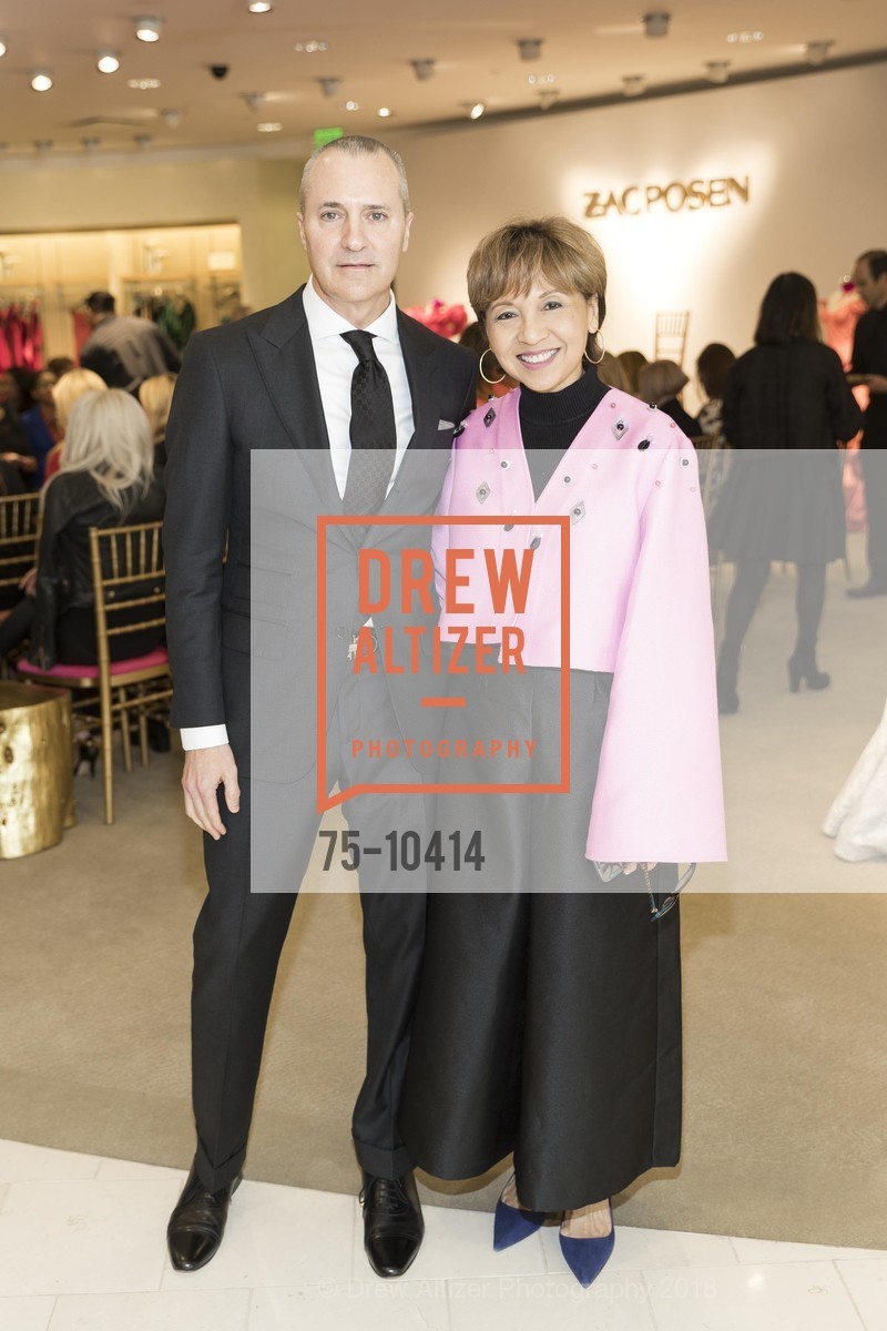 Todd Hoyles, Prema O'Grady, Neiman Marcus Hosts Zac Posen and Ken Downing Personal Appearance and Fashion Show, Neiman Marcus, 3rd Floor. 150 Stockton Street, April 12th, 2018, Photo #75-10414 Todd Hoyles, Prema O'Grady, Photo #75-10414