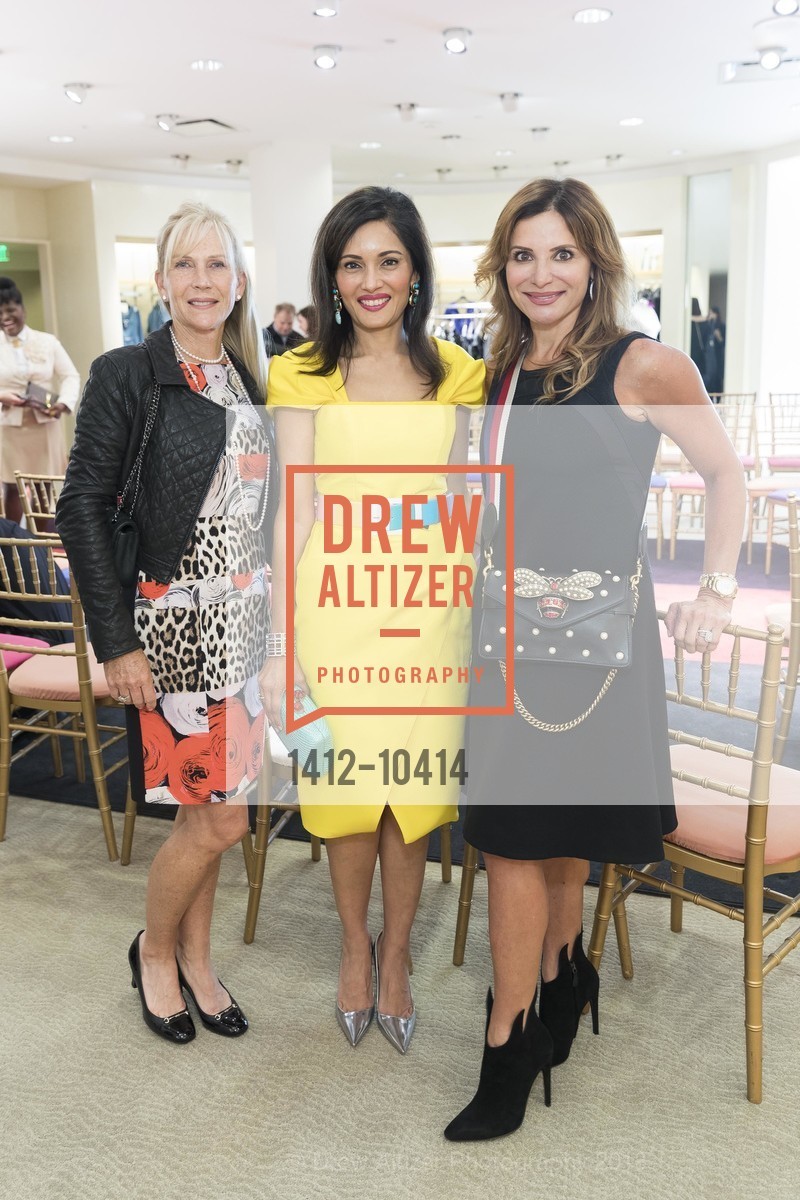 Diane Adams, Komal Shah, Claudia Ross, Neiman Marcus Hosts Zac Posen and Ken Downing Personal Appearance and Fashion Show, Neiman Marcus, 3rd Floor. 150 Stockton Street, April 12th, 2018, Photo #1412-10414 Diane Adams, Komal Shah, Claudia Ross, Photo #1412-10414