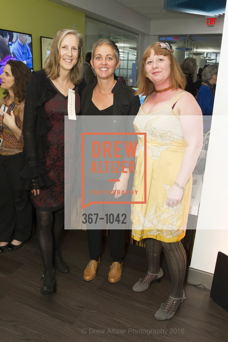 Mary Roach, Sarah Rosedale, Felicia Gotthelf, 2016 Library Laureates Gala, SF Library. 100 Larkin St, San Francisco, CA 94102, March 18th, 2016, Photo #367-1042 Mary Roach, Sarah Rosedale, Felicia Gotthelf, Photo #367-1042