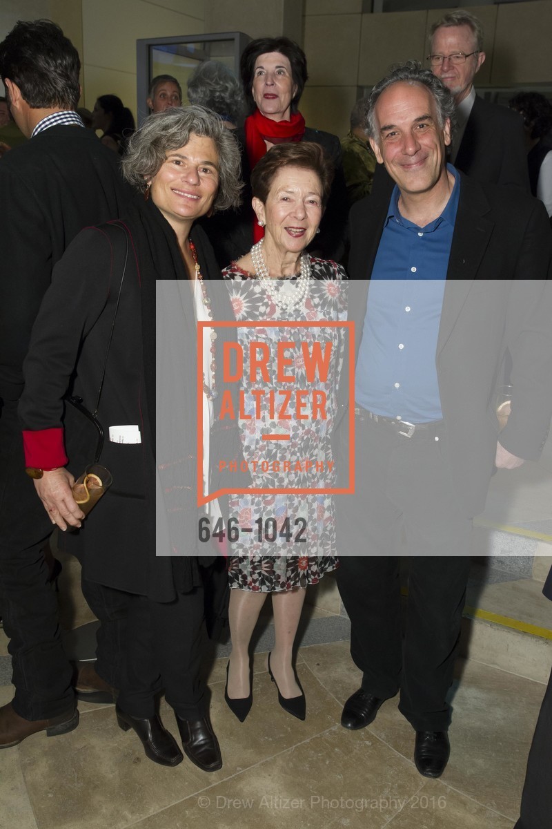 Jan Waldman Brown, Roselyne Swig, Jeff Brown, 2016 Library Laureates Gala, SF Library. 100 Larkin St, San Francisco, CA 94102, March 18th, 2016, Photo #646-1042 Jan Waldman Brown, Roselyne Swig, Jeff Brown, Photo #646-1042