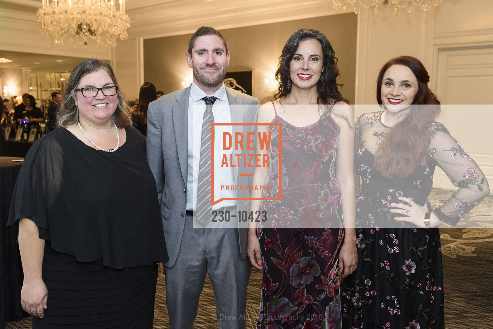 Harriet Patterson, Sean Hamlin, Rachel Hundley, Angela Giganti, Crohn's and Colitis Foundation California Wine Classic 2018, Ritz Carlton Hotel. 600 Stockton Street, April 14th, 2018, Photo #230-10423 Harriet Patterson, Sean Hamlin, Rachel Hundley, Angela Giganti, Photo #230-10423