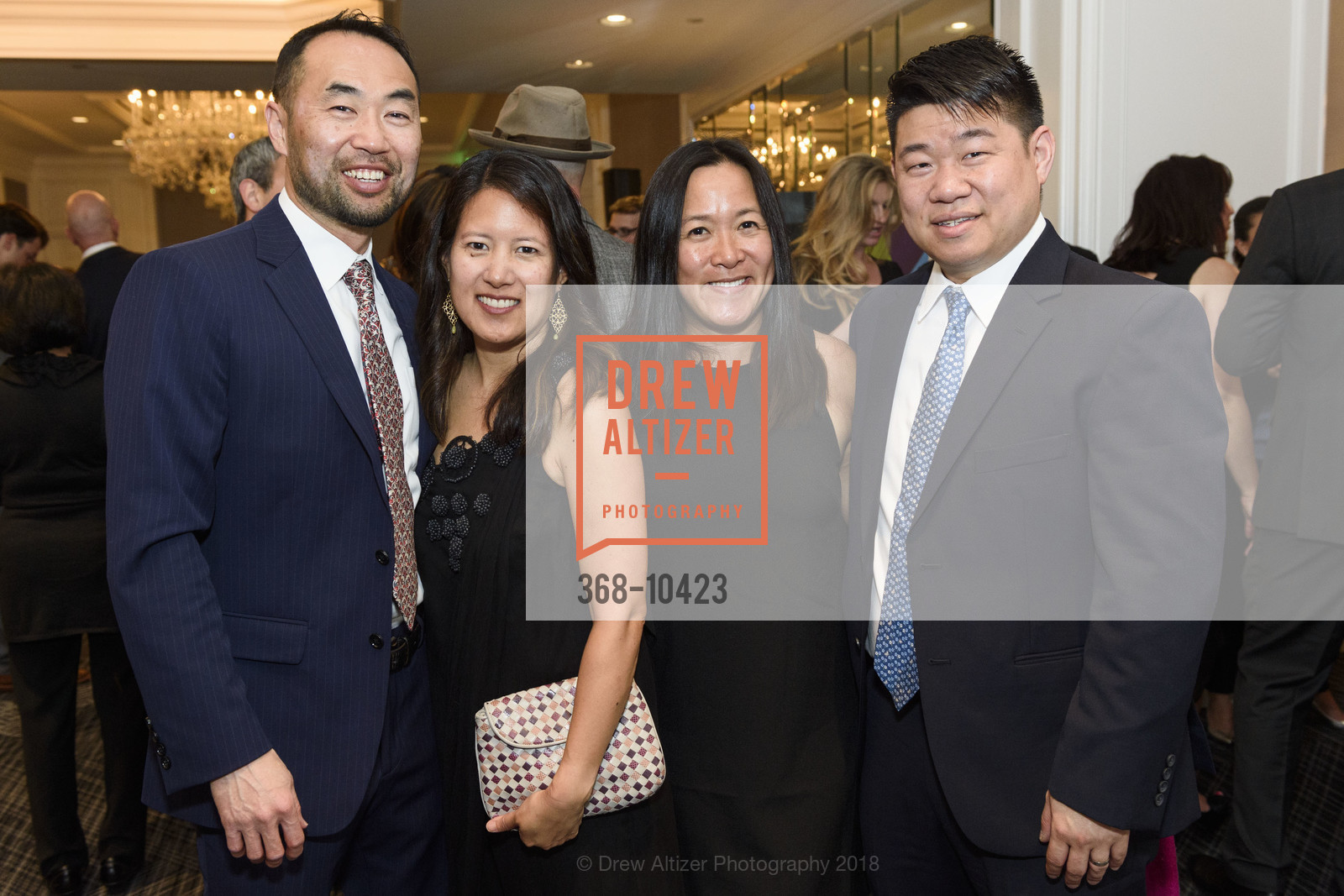 Dan Choi, Kathy Cabansag, Angela Liu, Jesse Liu, Crohn's and Colitis Foundation California Wine Classic 2018, Ritz Carlton Hotel. 600 Stockton Street, April 14th, 2018, Photo #368-10423 Dan Choi, Kathy Cabansag, Angela Liu, Jesse Liu, Photo #368-10423