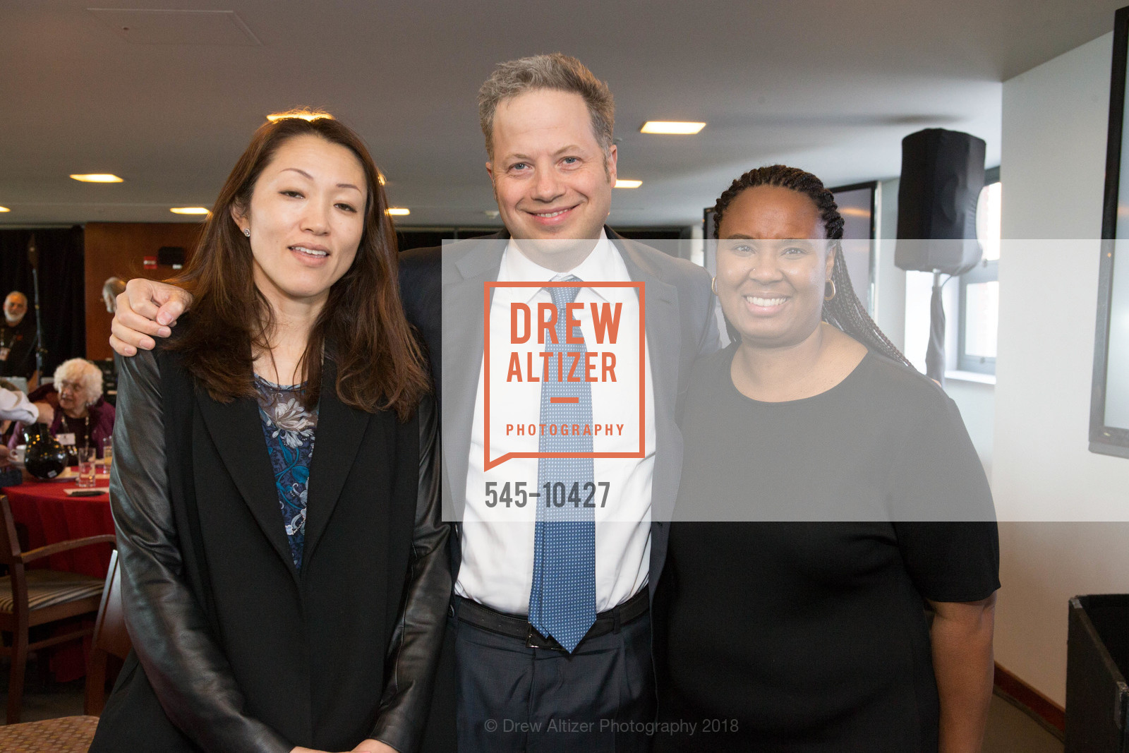 Rika Gill, Byron Gill, Brandy Cotton, The BASIC Fund 20th Anniversary Celebration, AT&T Park, Club Level, April 12th, 2018, Photo #545-10427 Rika Gill, Byron Gill, Brandy Cotton, Photo #545-10427