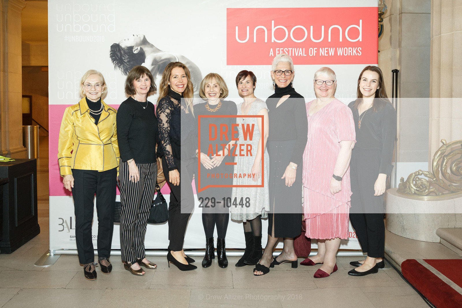 Judy Timken, Seeley Roebuck, Joan Roebuck, Lisa Barnes, Shelly Carroll, Katie Morris, SF Ballet's Stage Dinner 2018 - Unbound: A Festival of New Works, War Memorial Opera House. 301 Van Ness, April 16th, 2018,Drew Altizer, Drew Altizer Photography, full-service agency, private events, San Francisco photographer, photographer california