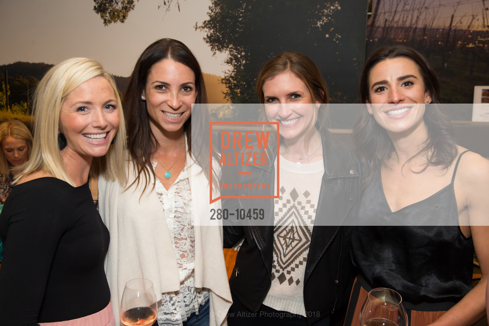Michelle Zimmerman, Dina Bandman, Haley Bell, Marielle Wegener, UCSF Ambassadors Cultivation Launch Party, Cultivar. 2379 Chestnut St, San Francisco, CA 94123, April 17th, 2018, Photo #280-10459 Michelle Zimmerman, Dina Bandman, Haley Bell, Marielle Wegener, Photo #280-10459