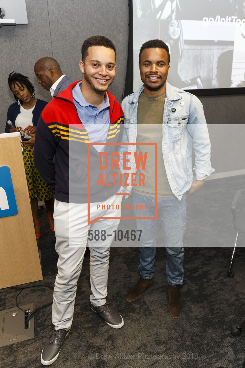Joel Hill, Russell Ladson, Millennial Tech Entrepreneurs Breakfast at Culture Shifting Weekend 2018, LinkedIn Sunnyvale. 1000 West Maude Avenue, April 20th, 2018, Photo #588-10467 Joel Hill, Russell Ladson, Photo #588-10467