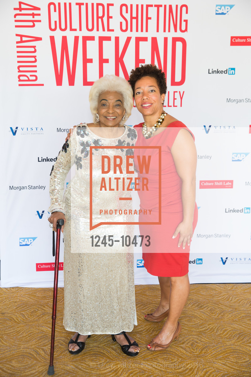 Michelle Nichols, Jodi Brockington, Awards Ceremony at Culture Shifting Weekend 2018, Rosewood Hotel. 2825 Sand Hill Road, April 22nd, 2018, Photo #1245-10473 Michelle Nichols, Jodi Brockington, Photo #1245-10473