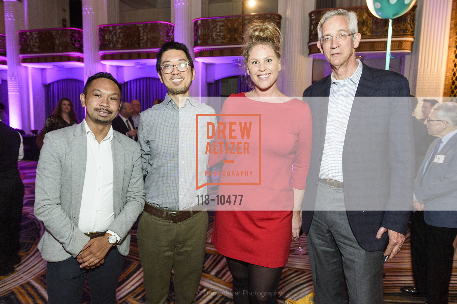 Tim Ponti, Andy Wang, Amber Gurney, John Leeper, TNDC Birthday Dinner 2018, The Westin St. Francis, Photo #118-10477 Tim Ponti, Andy Wang, Amber Gurney, John Leeper, Photo #118-10477