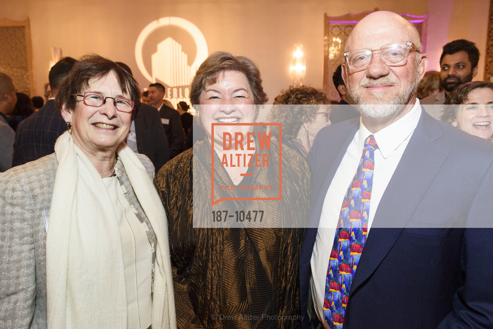 Cathy Koshland, Paulette Meyer, Jim Koshland, TNDC Birthday Dinner 2018, The Westin St. Francis, Photo #187-10477 Cathy Koshland, Paulette Meyer, Jim Koshland, Photo #187-10477