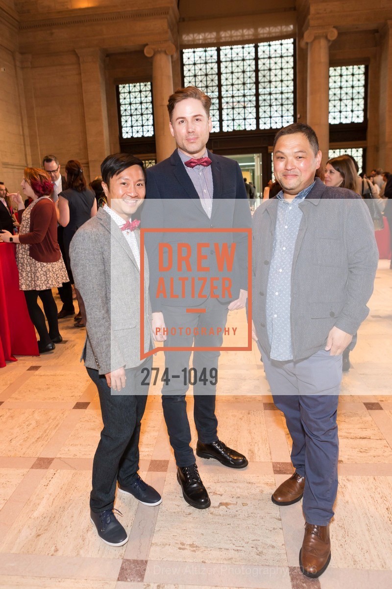 Binh Le, Kai Bayless, Shin Ji, ENCORE! Sensorium Pre-Party, Asian Art Museum. 200 Larkin Street, March 23rd, 2016, Photo #274-1049 Binh Le, Kai Bayless, Shin Ji, Photo #274-1049