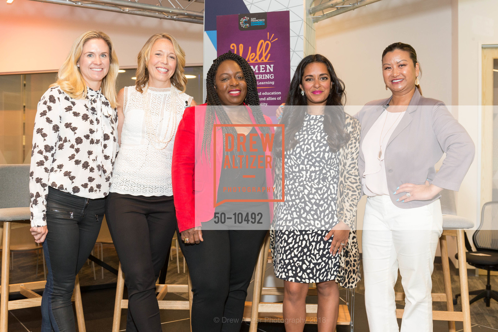 Krista Moatz, Stacey Delo, Kimberly Bryant, Anjelika Temple Tallia Hart, WELL-Hacked presented by the San Francisco Chamber of Commerce, Microsoft Reactor Space. 680 Folsom Street, SF CA 94107, April 24th, 2018, Photo #50-10492 Krista Moatz, Stacey Delo, Kimberly Bryant, Anjelika Temple Tallia Hart, Photo #50-10492