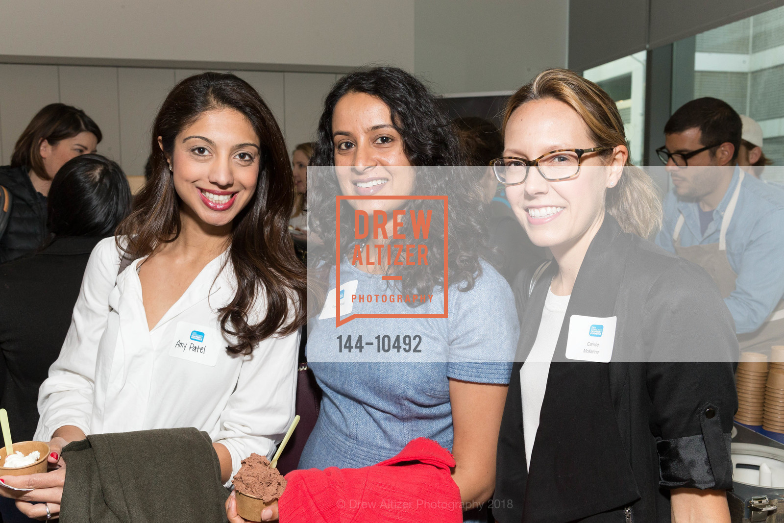 Amy Patel, Sweta Patel, Carrise McKenna, WELL-Hacked presented by the San Francisco Chamber of Commerce, Microsoft Reactor Space. 680 Folsom Street, SF CA 94107, April 24th, 2018, Photo #144-10492 Amy Patel, Sweta Patel, Carrise McKenna, Photo #144-10492