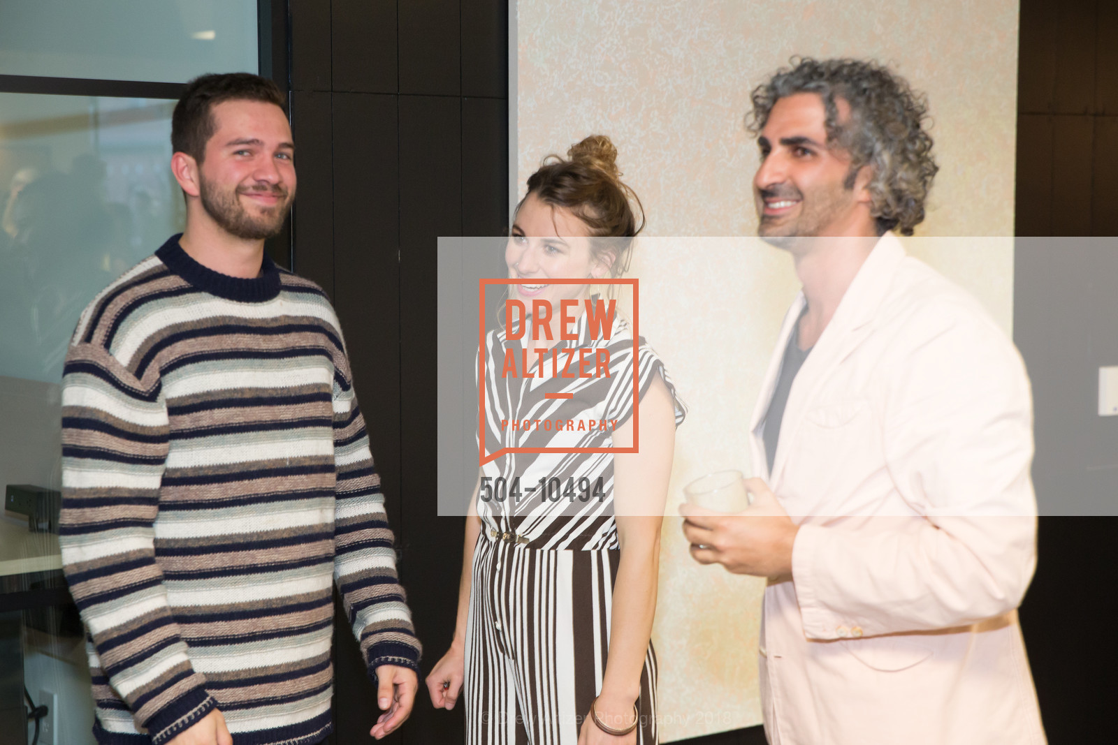 Chris Baas, Margaret Wingard, Amir Mortazavi, CANOPY Jackson Square Opening, CANOPY, 4th Floor. 595 Pacific Avenue, April 24th, 2018, Photo #504-10494 Chris Baas, Margaret Wingard, Amir Mortazavi, Photo #504-10494