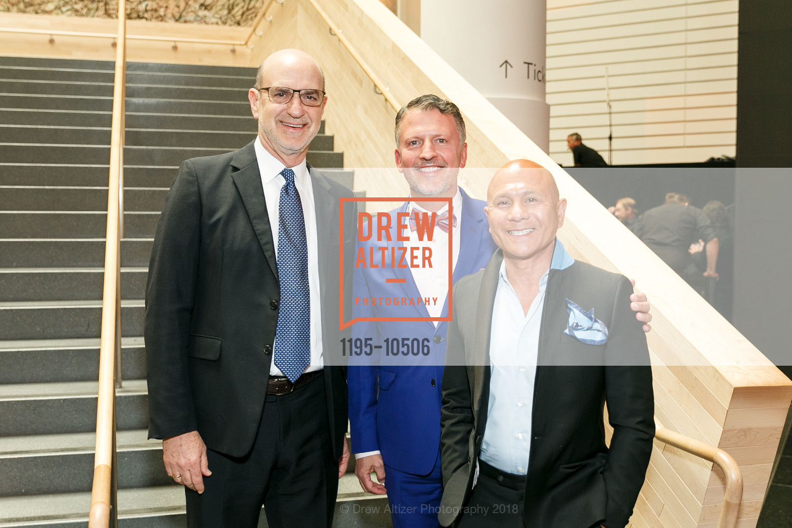 Bob Fisher, Collin Burry, Milko Encinas, SFMOMA Modern Ball 2018, SFMOMA. 171 Natoma Street, San Francisco, CA, April 25th, 2018, Photo #1195-10506 Bob Fisher, Collin Burry, Milko Encinas, Photo #1195-10506