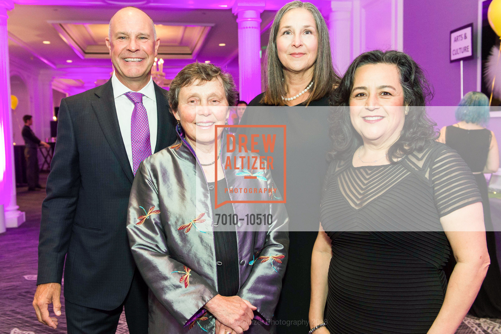 John Chiatello, Judge Nancy Davis, Lorraine Chiatello, Renee Espinoza, SFCASA Fostering Change Gala 2018: Light Shines Here, Ritz Carlton Hotel. 600 Stockton Street, April 27th, 2018, Photo #7010-10510 John Chiatello, Judge Nancy Davis, Lorraine Chiatello, Renee Espinoza, Photo #7010-10510