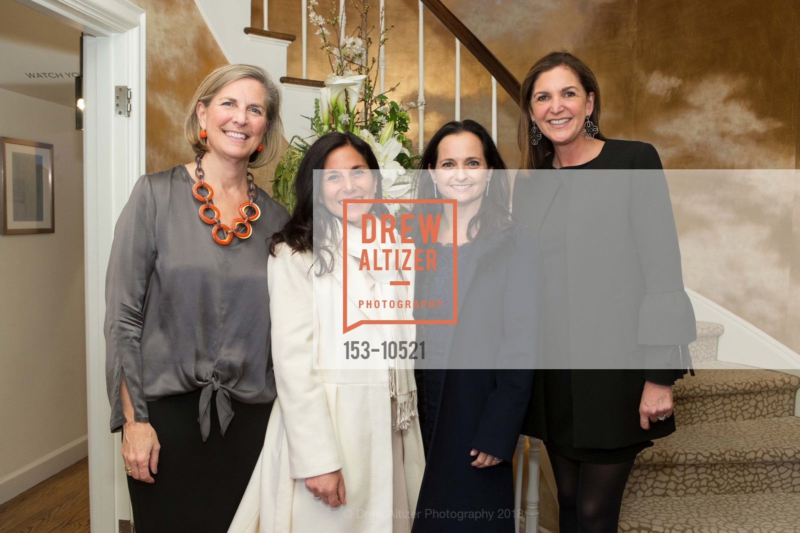 Julie Russell Eels, Natalie Stern, Angelina Alioto-Grace, Jenna Feinberg, San Francisco Decorator Showcase Sponsors Preview Gala 2018, 465 Marina Blvd. San Francisco, CA 94123. 465 Marina Blvd. San Francisco, CA 94123, April 26th, 2018, Photo #153-10521 Julie Russell Eels, Natalie Stern, Angelina Alioto-Grace, Jenna Feinberg, Photo #153-10521