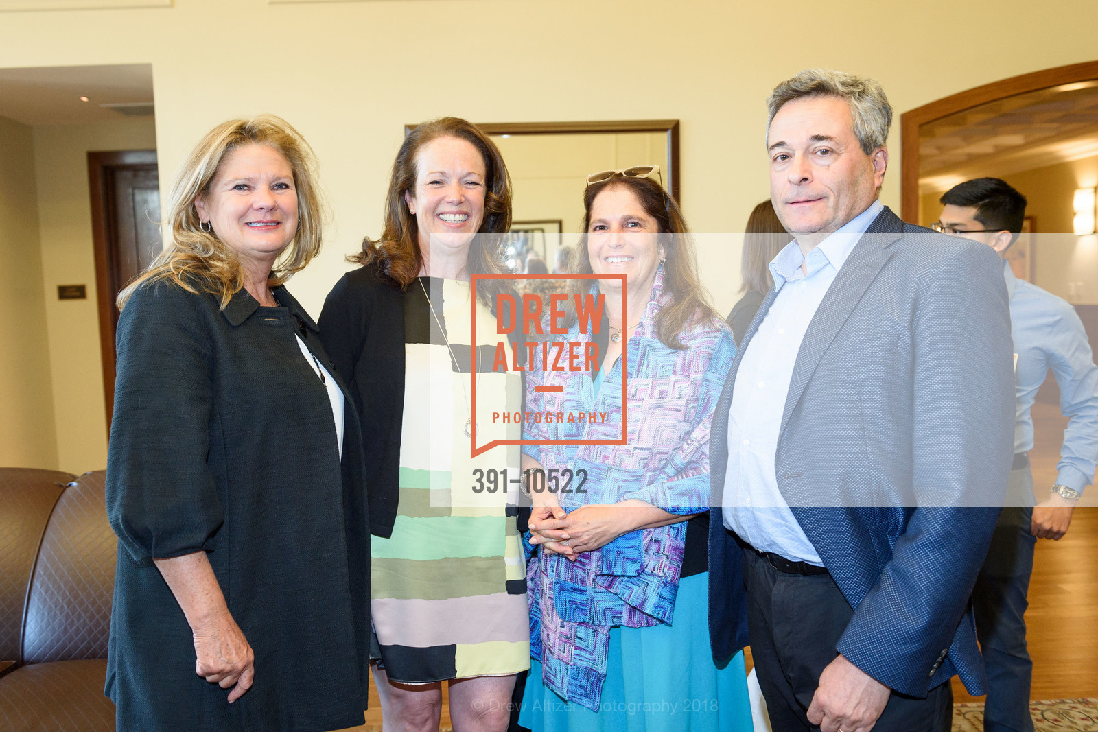 Noreen Slavon, Cynthia Weldon, Laura Scher, Ian Altman, Summer Search North Bay Gala, Peacock Gap, The Clubhouse. 333 Biscayne Dr, San Rafael, CA 94901, April 26th, 2018, Photo #391-10522 Noreen Slavon, Cynthia Weldon, Laura Scher, Ian Altman, Photo #391-10522