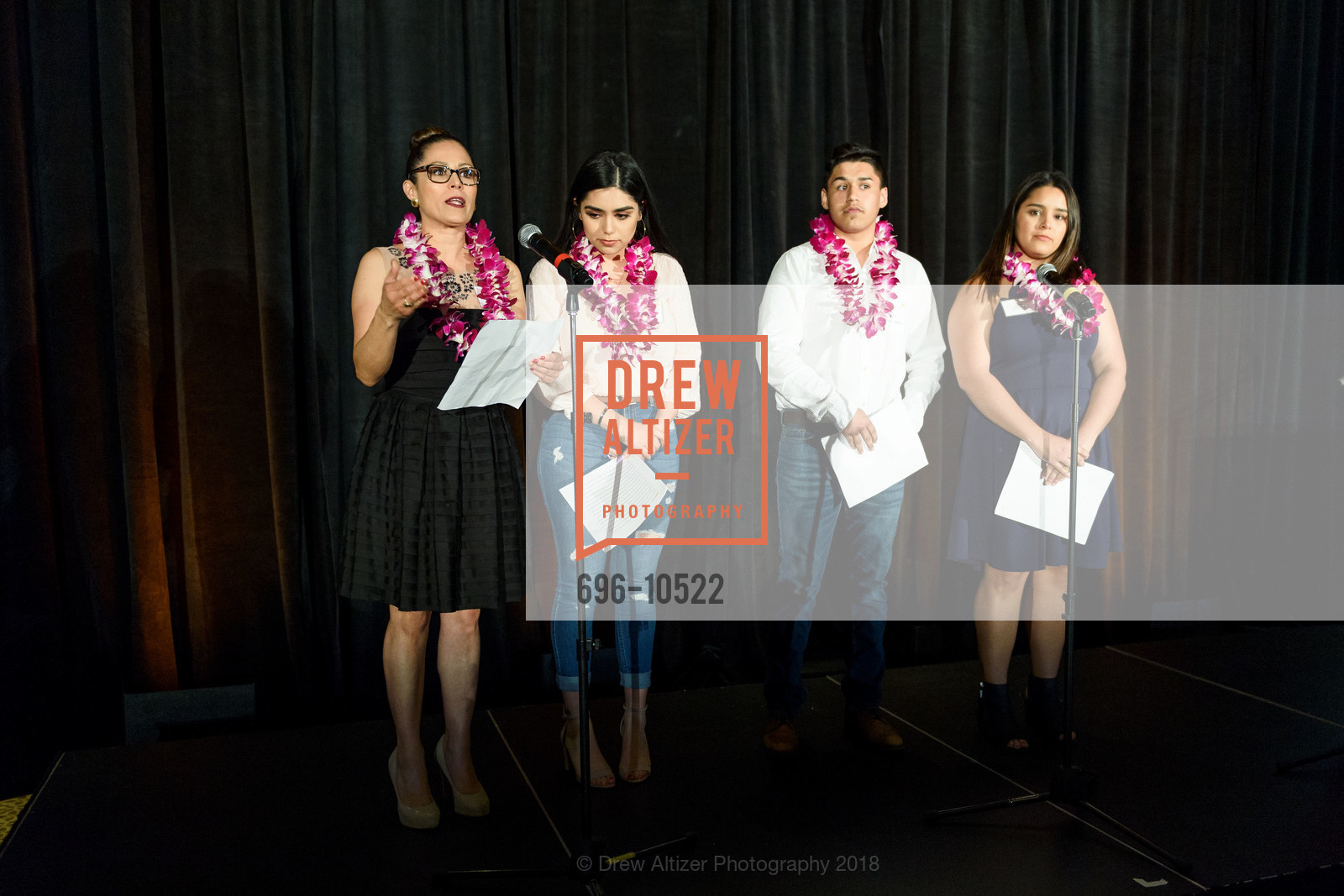 Claudia Valle, Jacqueline Valle, Saul Valle, Carolina Cashaw, Summer Search North Bay Gala, Peacock Gap, The Clubhouse. 333 Biscayne Dr, San Rafael, CA 94901, April 26th, 2018, Photo #696-10522 Claudia Valle, Jacqueline Valle, Saul Valle, Carolina Cashaw, Photo #696-10522