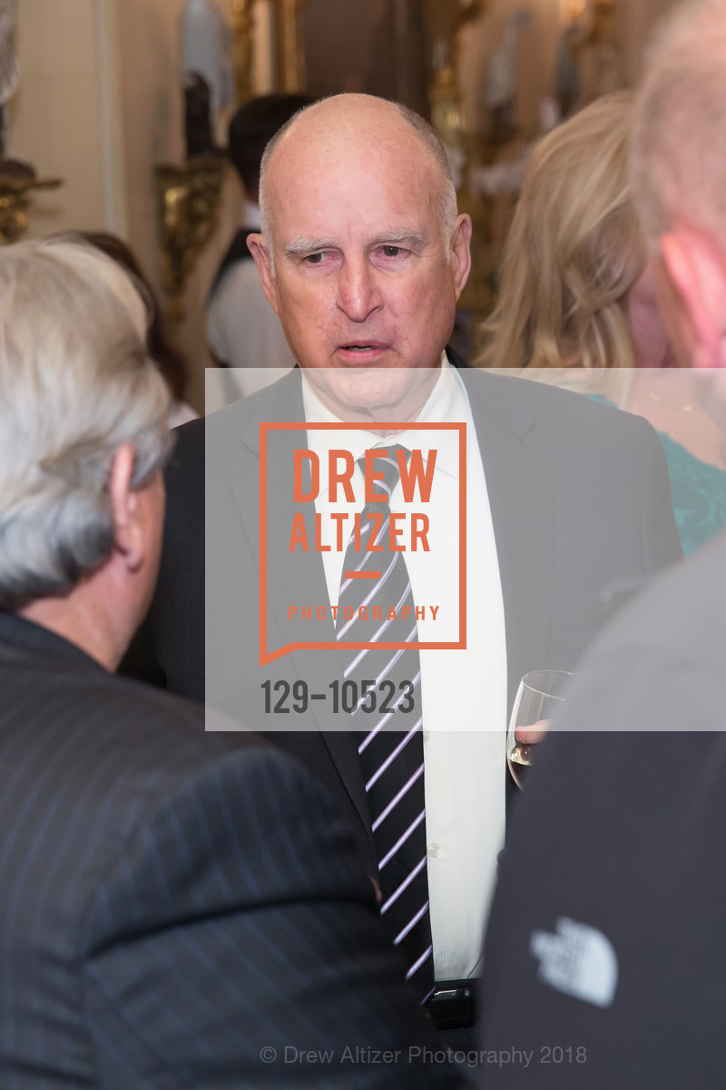 Jerry Brown, Gordon and Ann Getty Host Oakland School for the Arts, Private Residence, April 26th, 2018, Photo #129-10523 Jerry Brown, Photo #129-10523