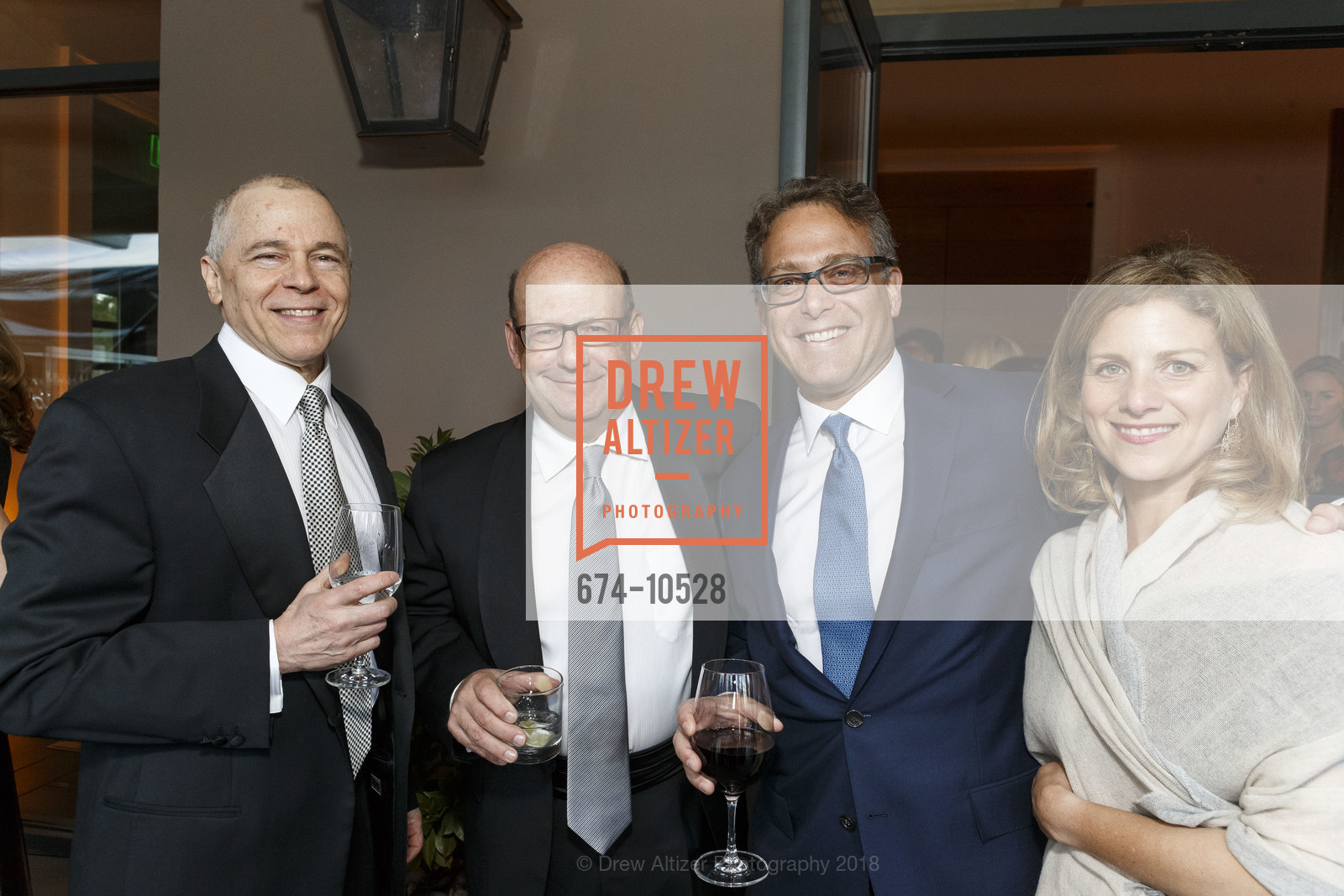Bruce Goldberg, Alan Denenberg, Andrew Cohen, Laurie Cohen, Part the Cloud Gala Benefiting Alzheimer's Association 2018, Rosewood Hotel. 2825 Sand Hill Road, April 28th, 2018, Photo #674-10528 Bruce Goldberg, Alan Denenberg, Andrew Cohen, Laurie Cohen, Photo #674-10528