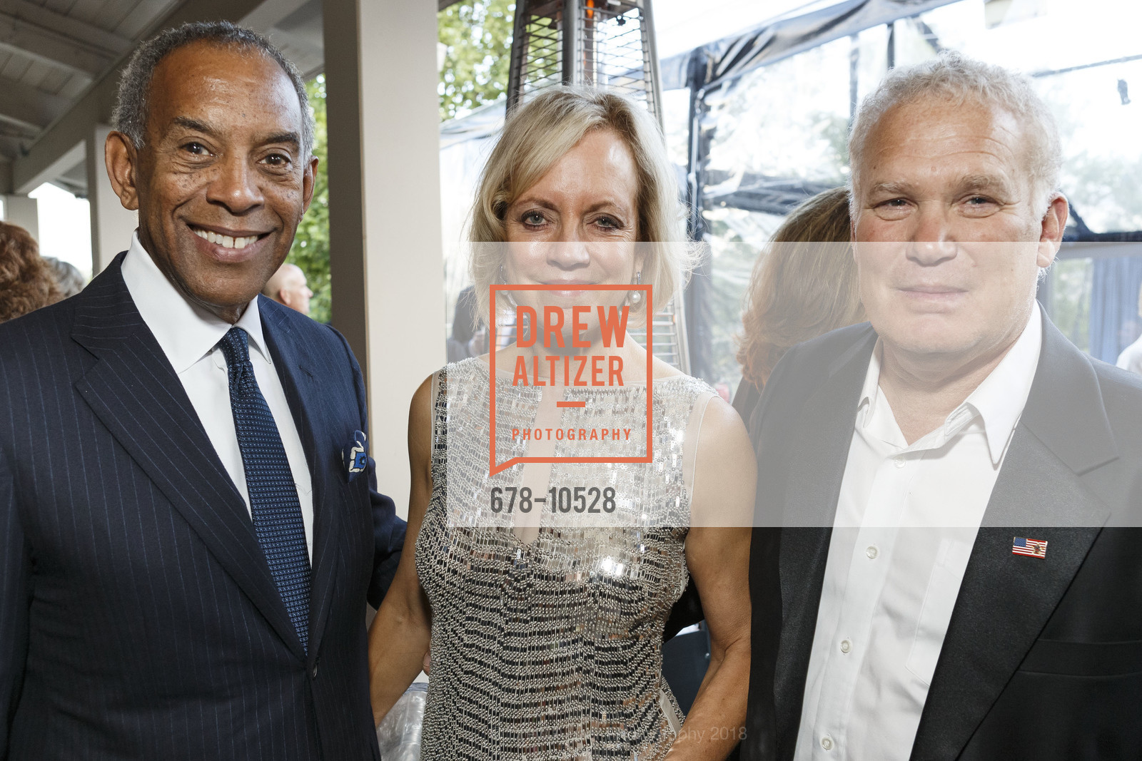 John Thompson, Sandi Thompson, Jody Gessow, Part the Cloud Gala Benefiting Alzheimer's Association 2018, Rosewood Hotel. 2825 Sand Hill Road, April 28th, 2018, Photo #678-10528 John Thompson, Sandi Thompson, Jody Gessow, Photo #678-10528