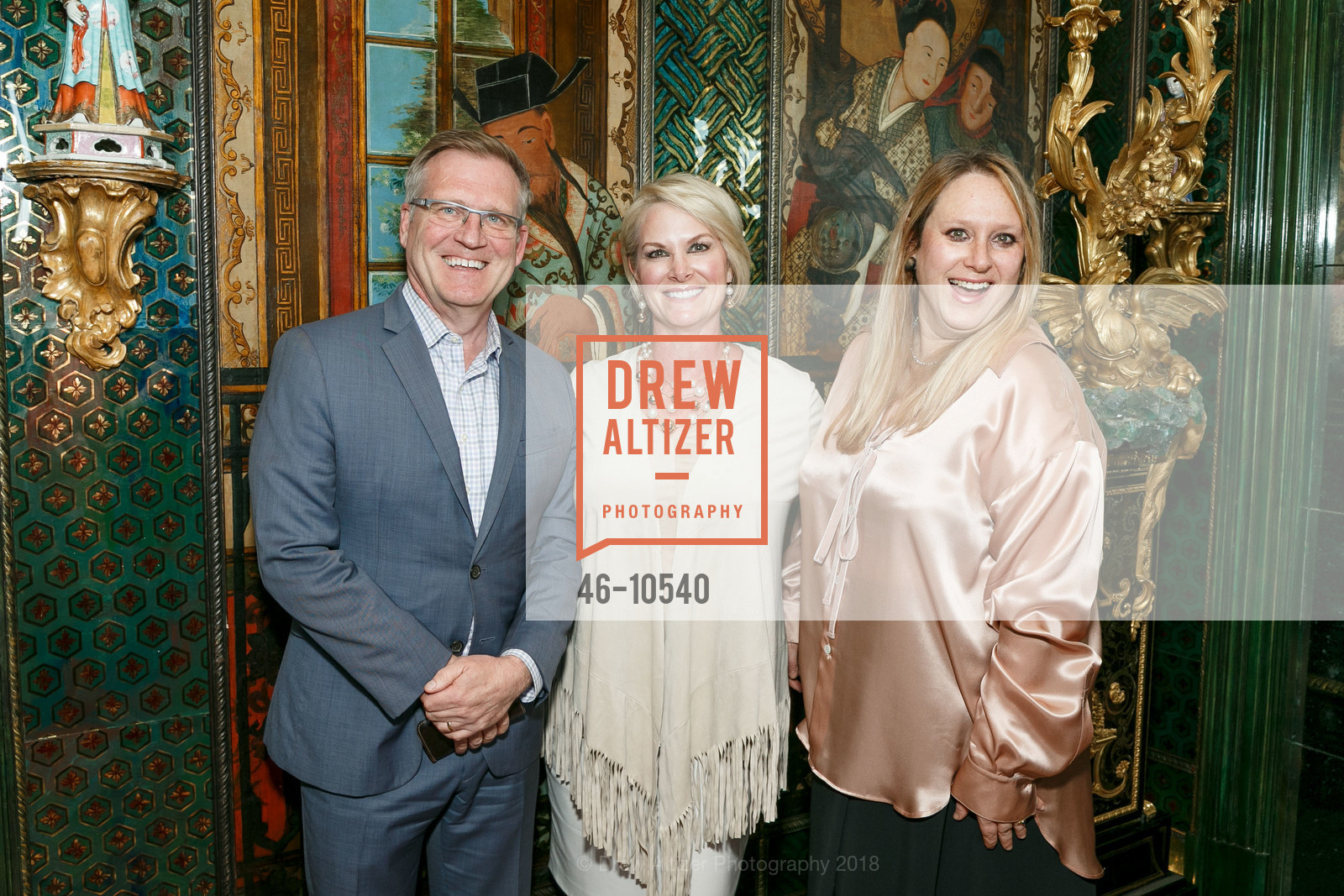 Bill Lueth, Wendy Lueth, Courtney Beck, Gordon and Ann Getty Host Philharmonia Baroque Orchestra, Private Residence, April 30th, 2018, Photo #46-10540 Bill Lueth, Wendy Lueth, Courtney Beck, Photo #46-10540