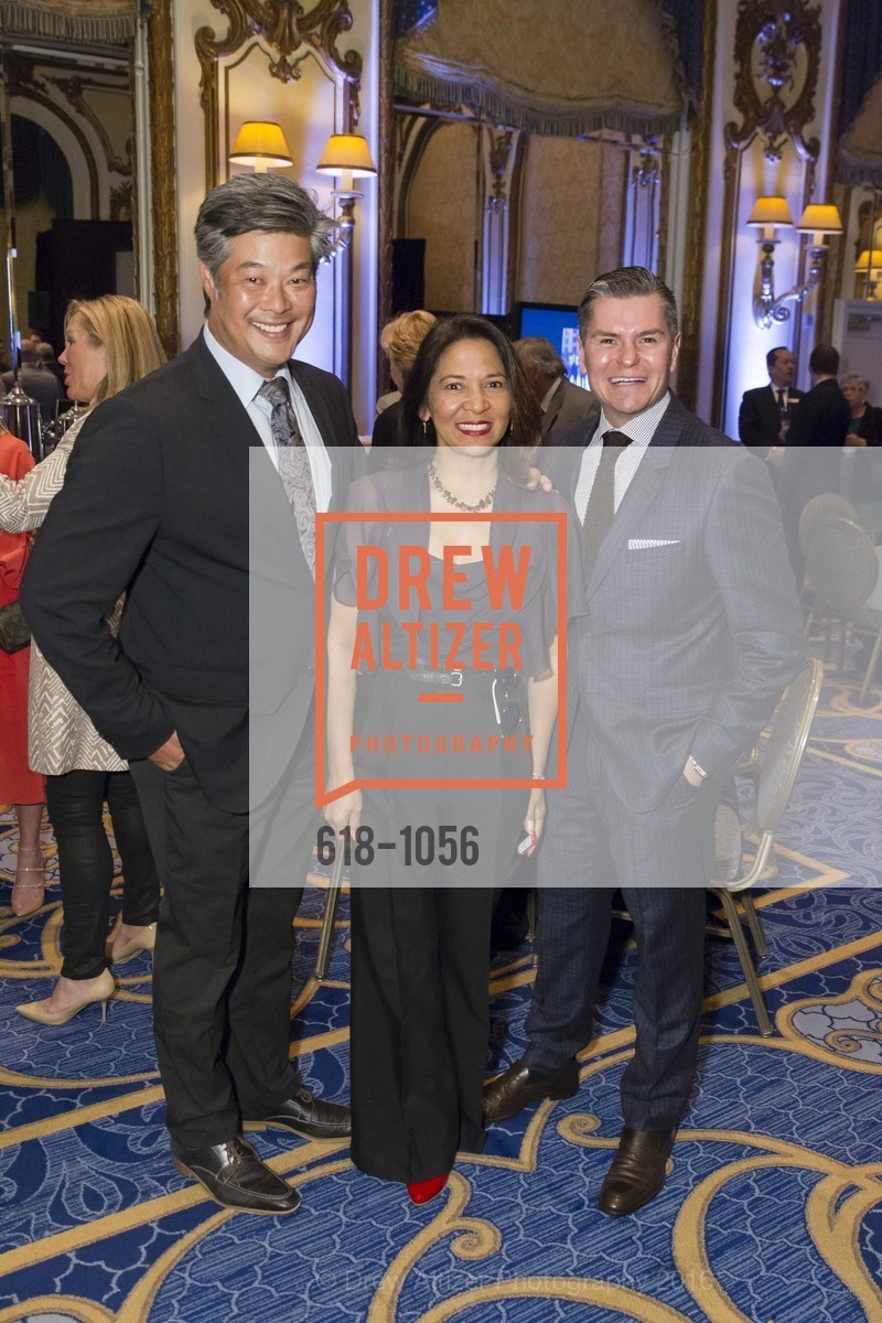 Rodney Fong, Darlene Fong, Chris Meza, A Farewell Toast to Tom Klein, Fairmont San Francisco, Venetian Room. 950 Mason St, March 22nd, 2016, Photo #618-1056 Rodney Fong, Darlene Fong, Chris Meza, Photo #618-1056