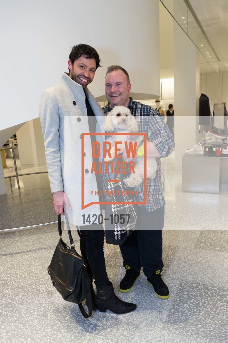 Gabriel Mendoza, Joseph Whitcomb And Mochi, Barneys New York & San Francisco Magazine Celebrate The Open Of The New Freestanding Men's Flagship, Barneys Men's Store. 2 Stockton Street, Photo #1420-1057 Gabriel Mendoza, Joseph Whitcomb And Mochi, Photo #1420-1057