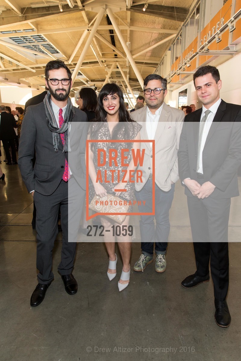 Joseph Becker, Cimi Ahluwalia, Matthew Goudeau, Theo Elliott, CCA honors Stanlee Gatti: A Benefit for Student Scholarships, California College for the Arts. 1111 8th St, San Francisco, March 23rd, 2016, Photo #272-1059 Joseph Becker, Cimi Ahluwalia, Matthew Goudeau, Theo Elliott, Photo #272-1059