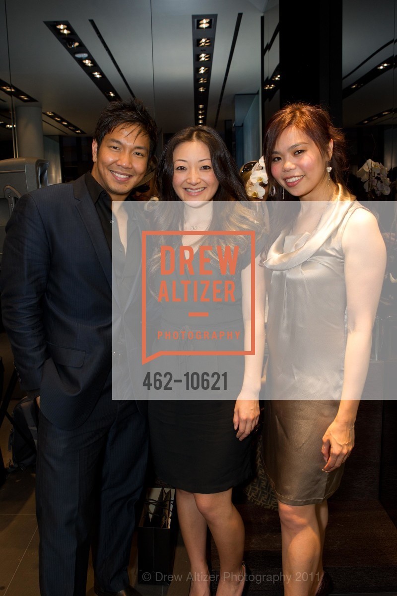 Herman de Los Santos, Liana Wong, Kitty So, XPRIZE/ Opening of PORSCHE DESIGN to Benefit the Junior Committee of the Fine Arts Museums, US, April 1st, 2011, Photo #462-10621 Herman de Los Santos, Liana Wong, Kitty So, Photo #462-10621